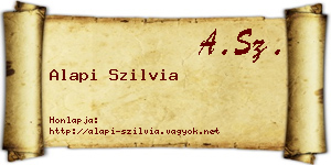 Alapi Szilvia névjegykártya